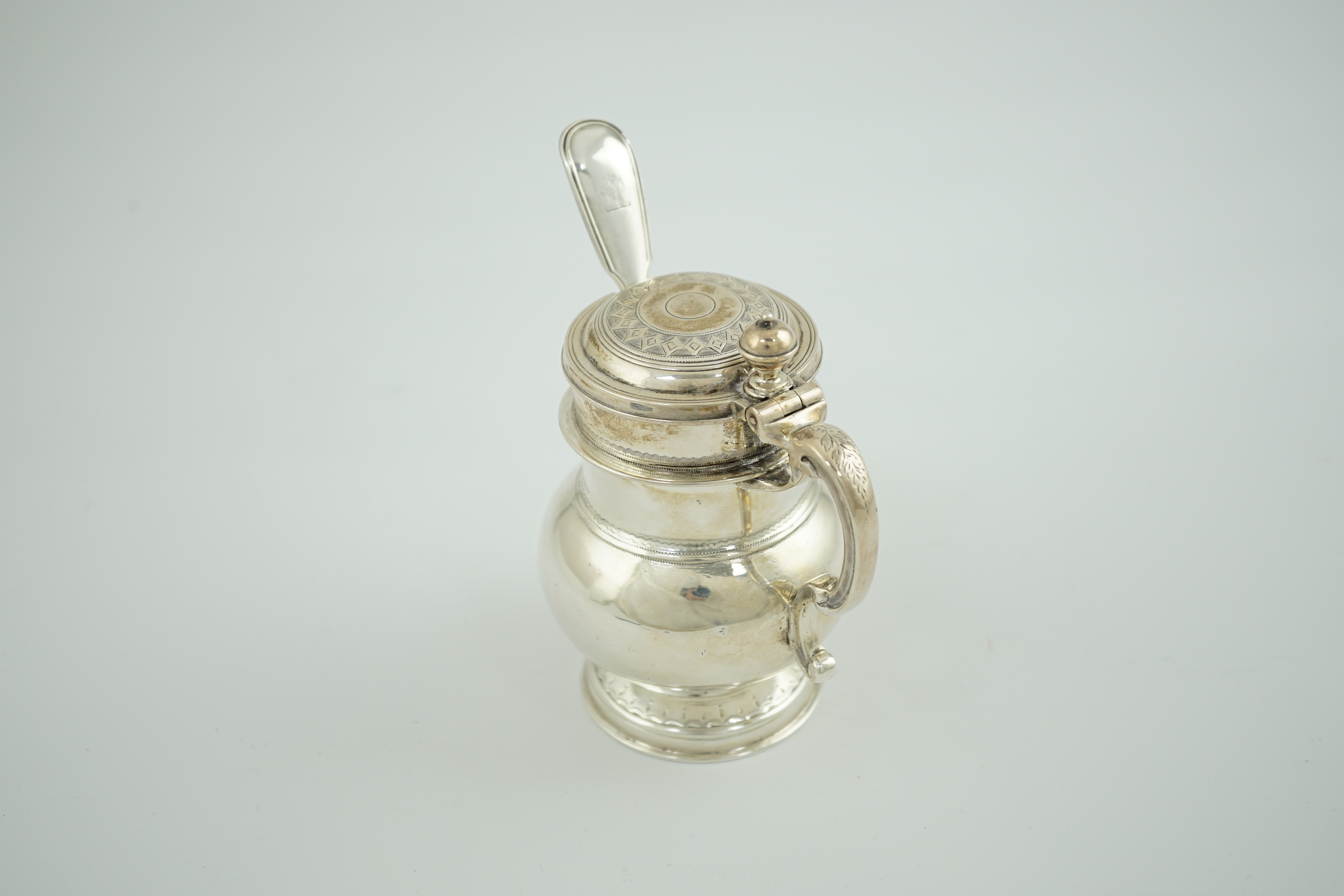 A Victorian silver bulbous mustard pot by Charles Thomas Fox & George Fox